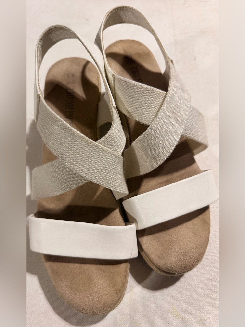 Dream Pairs White Crisscross Elastic Strap Sandals